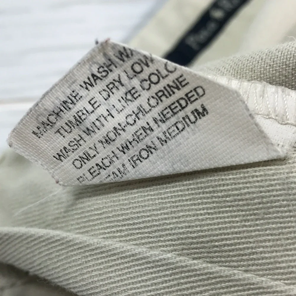 Vintage Polo Ralph Lauren Chino Pants 40x30 Beige Heavy Twill Cotton Pleated 90s